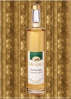 Marder Zwetschgenbrand im Eichenholz gereift 48% Vol.